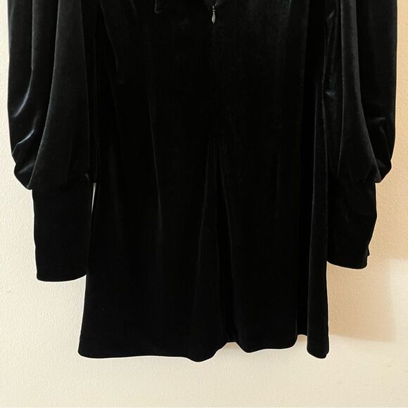 Rebecca Minkoff Black Gwen Velvet Long Sleeve Mini Dress Size 6 NWT - Picture 15 of 16